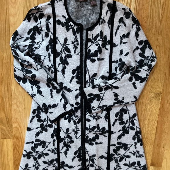 Wool Blend Floral Sweater Coat Size S - Picture 1 of 3